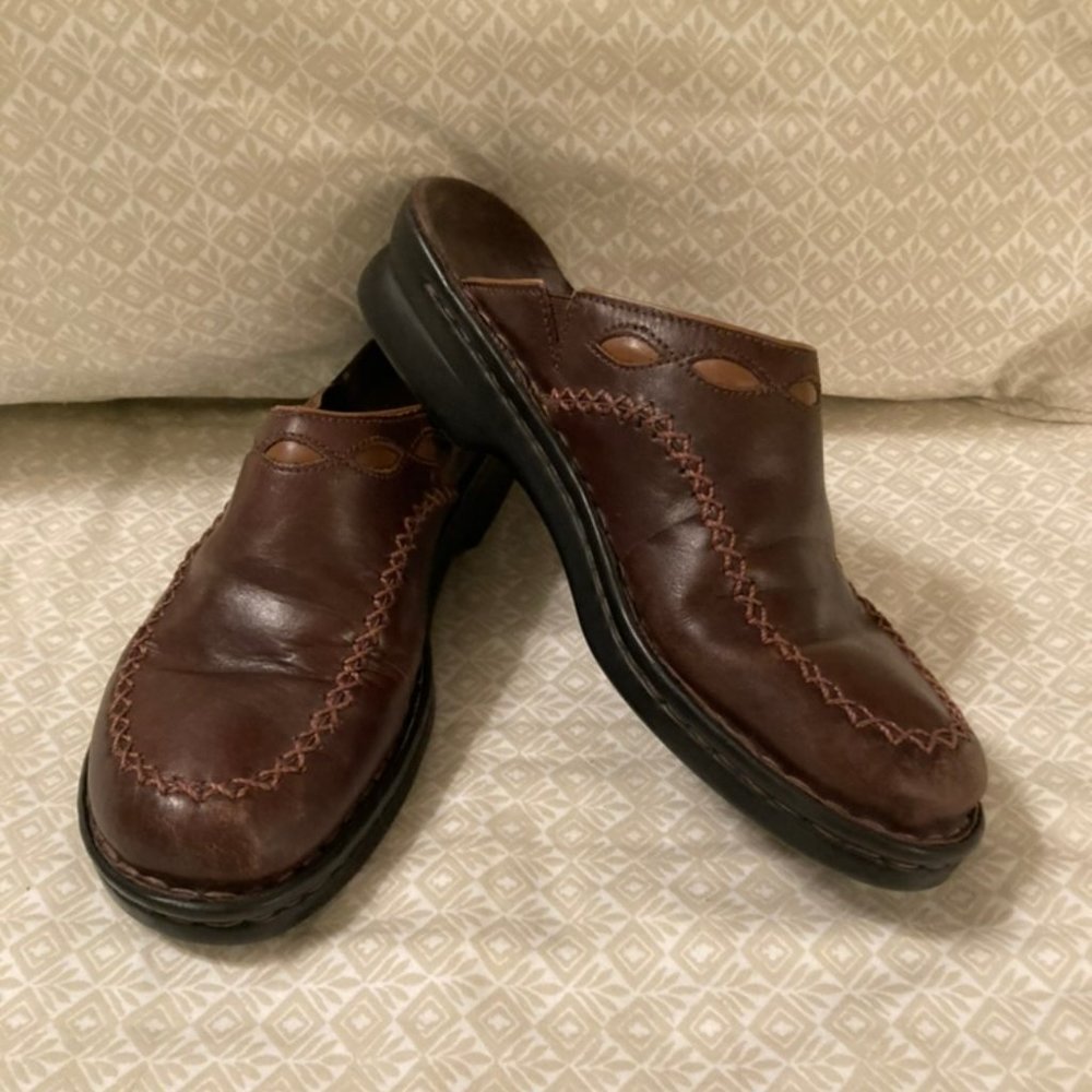 Clarks Leather Brown Mules Clogs 9M